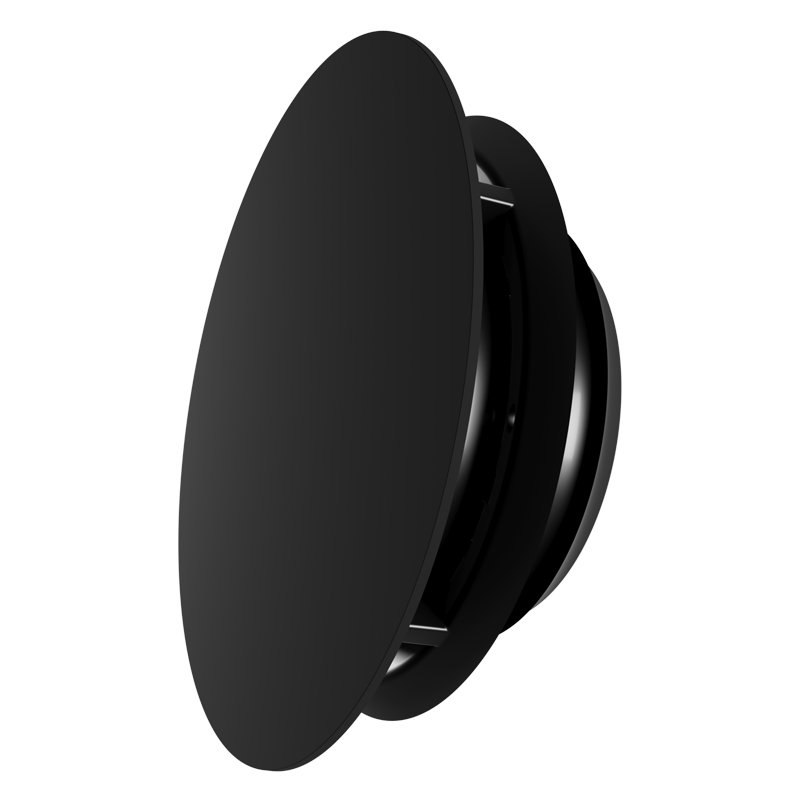 Blauberg VPD 125 R čierný plastový tanierový ventil  okrúhly