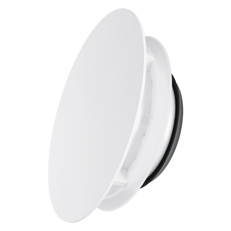 Blauberg VPD 125 R biely plastový tanierový ventil  okrúhly