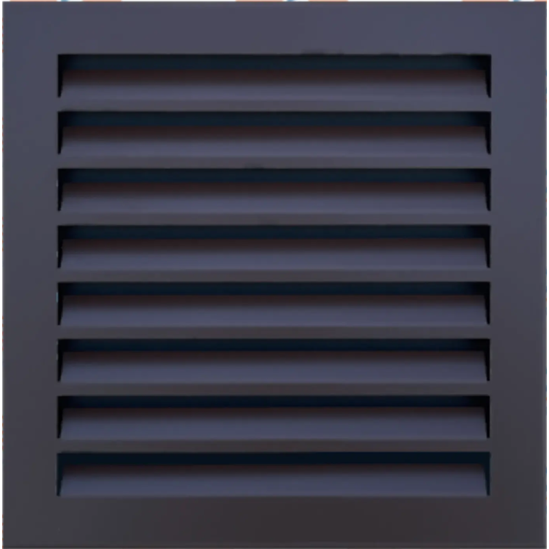 Kovová mriežka FM 250x250 mm antracit RAL 7016 Uni+závesný rám s pevnými lamelami Kovová mriežka FM 250x250 mm antracit RAL 7016 Uni+závesný rám s pevnými lamelami