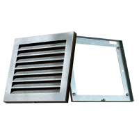 Kovová mriežka FM 250x250 mm NEREZ Uni+závesný rám s pevnými lamelami Kovová mriežka FM 250x250 mm NEREZ Uni+závesný rám s pevnými lamelami