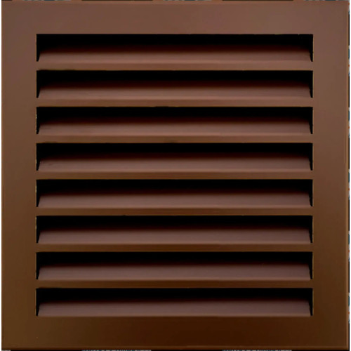 Kovová mriežka FM 400x400 mm Hnedá RAL 8017 Uni+závesný rám s pevnými lamelami