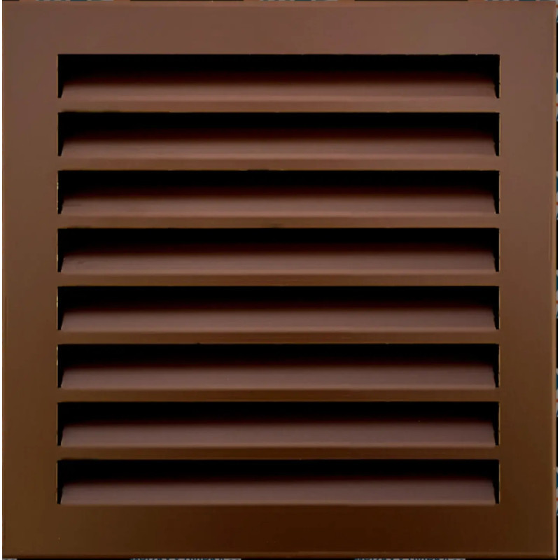 Kovová mriežka FM 250x250 mm Hnedá RAL 8017 Uni+závesný rám s pevnými lamelami Kovová mriežka FM 250x250 mm Hnedá RAL 8017 Uni+závesný rám s pevnými lamelami