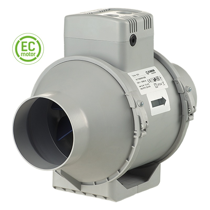 Poloradiálne potrubné ventilátory Blauberg Turbo 100 EC motor Ø 100mm-výkon:300m3/h napätie 230V