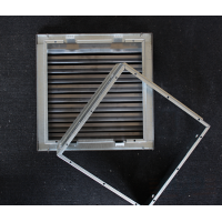 Hliníkové mriežky VZ 300x300 Natur s pevnými lamelami s rámčekom na zabudovanie