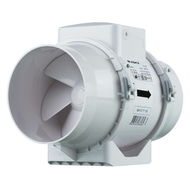 Axiálne odsávacie ventilátory VENTS TTS 125 priemer napojenia 125mm-dvojrýchlostný výkon:240-320m3/h napätie 230V