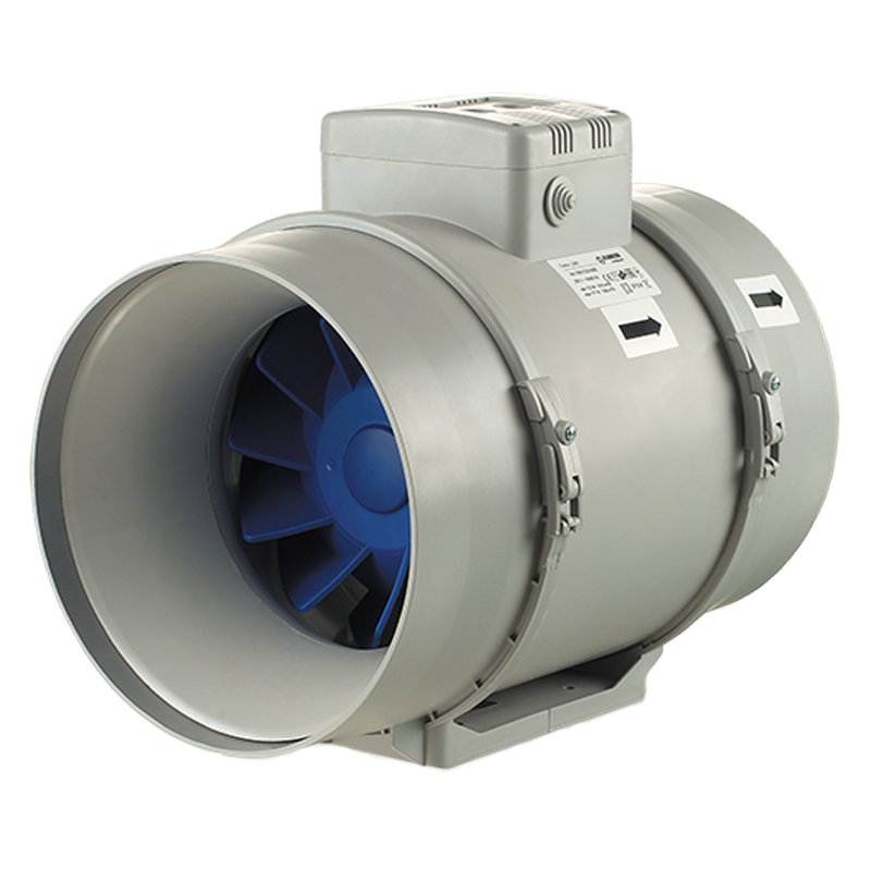 Poloradiálne potrubné ventilátory Blauberg Turbo 200 priemer 200mm-dvojrýchlostný výkon:805-1080m3/h napätie 230V