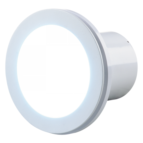 Ventilátor Vents Lumis 100 s 10W LED svetlom - zapínanie a vypínanie vypínačom na svetlo pre montáž na strop.